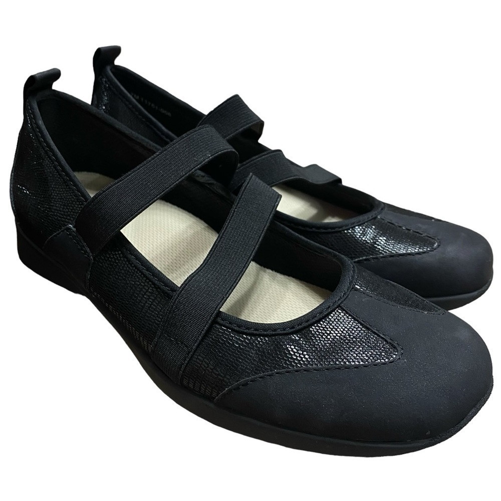 Trotters Black Josie Mary Jane Leather Ballet Flat Loafer Size 7